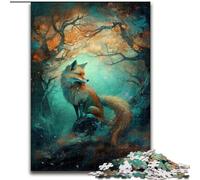 Jigsaw Puzzles for Adults 1000 Piece Art Fox Under The Tree Puzzles 1000 Pieces for Adults Engaging Family Game Night Activity (Size 50x75cm)