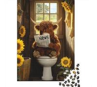 Jigsaw Puzzles for Adults 1000 Piece Art Highland Cow Jigsaw Puzzles Challenging Game Brain Teasers 1000pcs (38x26cm)