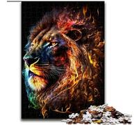 Jigsaw Puzzles for Adults 1000 Piece Art Neon Lion Jigsaw Puzzle Made of Wood,Family Activity Game, Home Decor Wall Art 1000pcs(50x75cm)