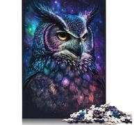 Jigsaw Puzzles for Adults 1000 Piece Art Owl Galaxy Jigsaw Puzzle for Adults Cardboard Puzzle Challenging Game (Size 38x26cm)