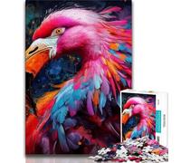 Jigsaw Puzzles for Adults 1000 Piece Art Psychedelic Flamingo,Help The Brain Exercise Addictive Toys to Cultivate Patience Perfect Decoration (38x26cm)