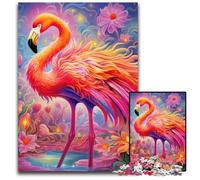 Jigsaw Puzzles for Adults 1000 Piece Art Psychedelic Flamingo Puzzles for Adults Family Activity, DIY Home Decor, 26X38CM/10.23x14.96inch
