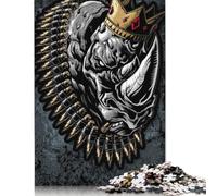 Jigsaw Puzzles for Adults 1000 Piece Artistic Rhino Jigsaw Puzzles for Adults Woodenboard Puzzles Family Entertainment Toys 1000pcs (75x50cm)