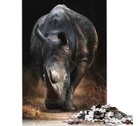 Jigsaw Puzzles for Adults 1000 Piece Artistic Rhino Square Jigsaw Puzzles for Adults And Woodenboard Puzzles Educational Game Challenge Toy 1000pcs (75x50cm)
