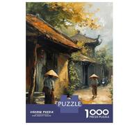 Jigsaw Puzzles for Adults 1000 Piece Asian Village Oil Painting Jigsaw Relax Games Wall Decoration Deal As Gifts for The Whole Family 70x50cm/1000pcs