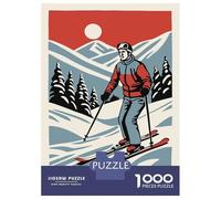 Jigsaw Puzzles for Adults 1000 Piece Aspen Skiing Poster Jigsaw for Adults Fun Games Wall Art Unique Birthday And Xmas Gifts 52x38cm/1000pcs