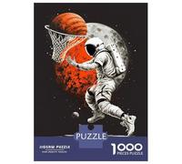 Jigsaw Puzzles for Adults 1000 Piece Astronaut Basketball Puzzle for Adults Relaxing Games Hand Speed Race Fun Activities at Home 70x50cm/1000pcs