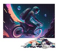 Jigsaw Puzzles for Adults 1000 Piece Astronaut Bike Puzzles for Adults Ideal for Family Fun, Relaxation 50x75CM/19.68x29.52inch