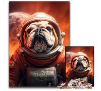 Jigsaw Puzzles for Adults 1000 Piece Astronaut Bulldog PuppyJigsaw Puzzles for Adults Perfect DIY Art Decor Or Birthday Gift 1000 PCS(38x26cm)