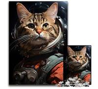 Jigsaw Puzzles for Adults 1000 Piece Astronaut Cat Difficult Puzzles for Adults Interactive Family Game Ideal Family Activity Game 1000 PCS(38x26cm)