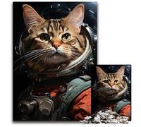 Jigsaw Puzzles for Adults 1000 Piece Astronaut Cat Wooden Jigsaw Puzzles for Adults HighDifficulty Brain Teaser for Teenagers 1000 PCS(75x50cm)