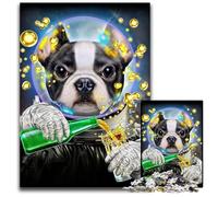 Jigsaw Puzzles for Adults 1000 Piece Astronaut French Bulldog Jigsaw Puzzles Perfect for Teenagers Family Bonding Brain Teaser & DIY Home Decor Gift 1000 PCS(75x50cm)