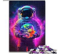 Jigsaw Puzzles for Adults 1000 Piece Astronaut Holding The Earth Jigsaw Puzzles for Adults 1000 Fun Present & Activity for Home (Size 26x38cm)