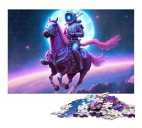 Jigsaw Puzzles for Adults 1000 Piece Astronaut Horse Jigsaw Puzzles Colorful Home Decor & Interactive Family Game, 26X38CM/10.23x14.96inch