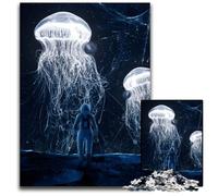 Jigsaw Puzzles for Adults 1000 Piece Astronaut Meets Jellyfish Paper Jigsaw Puzzles for Adults Erfect for Home Decor Birthdays Holidays And Gifts 1000 PCS(38x26cm)