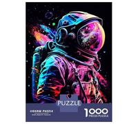 Jigsaw Puzzles for Adults 1000 Piece Astronaut Neon Light Color Jigsaw for Adults Fun Games Wall Art Unique Birthday And Xmas Gifts 70x50cm/1000pcs