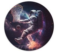 Jigsaw Puzzles for Adults 1000 Piece Astronaut Playing Basketball Difficult Puzzles for Adults An for Christmas Or Birthdays (Size 67.5x67.5cm)