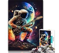 Jigsaw Puzzles for Adults 1000 Piece Astronaut Playing Guitar Adult Jigsaw,Decompressing Intellectual Educational Toy Birthday Gift (size 75x50cm)