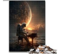 Jigsaw Puzzles for Adults 1000 Piece Astronaut Playing Piano, for Ages 14 And over Each Piece Is Unique - Fun And Challenging Game for The Whole Family Good Gift (Size 50x75cm)