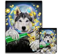 Jigsaw Puzzles for Adults 1000 Piece Astronaut Siberian Husky Challenging Puzzles Ideal for Teenagers & Collectors Travel Gift Family Activity 1000 PCS(38x26cm)