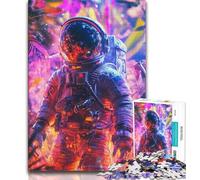 Jigsaw Puzzles for Adults 1000 Piece Astronaut Sitting on The Moon,Help The Brain Exercise Addictive Toys to Cultivate Patience Perfect Decoration (75x50cm)
