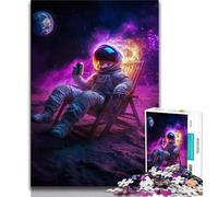 Jigsaw Puzzles for Adults 1000 Piece Astronaut Sitting on The Moon,learning Educational Toys Fun at Home Activities,Birthday Present,Travel Gifts (75x50cm)