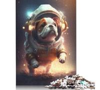 Jigsaw Puzzles for Adults 1000 Piece Astronaut Space Bulldog Jigsaw Puzzle Adult Woodenboard Puzzles Brain Teaser Puzzles For Adults 1000pcs (75x50cm)