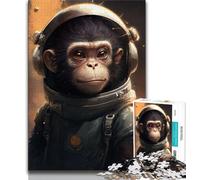 Jigsaw Puzzles for Adults 1000 Piece Astronaut Space Monkey Puzzles for Adults,Challenging Game for Is Ideal As A Gift for The Whole Family (size 75x50cm)