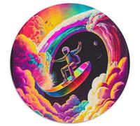 Jigsaw Puzzles for Adults, 1000 Piece Astronaut Surfing Jigsaw Puzzles Family Interactive Game,Craft Gift with Colorful Artwork (67.5x67.5cm)