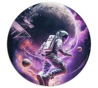 Jigsaw Puzzles for Adults, 1000 Piece Astronauts Playing Basketball 1000 Pieces Round Puzzle Gifts Fun at Home Activities, Birthday Present, Travel Gifts 1000pcs (67.5x67.5cm)