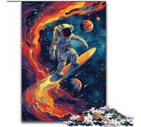 Jigsaw Puzzles for Adults 1000 Piece Astronauts Surfing Puzzle Made of Wood,Family Activity Game for Teenager, DIY Home Decor Brain Teaser Gift 1000pcs(50x75cm)