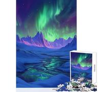 Jigsaw Puzzles for Adults 1000 Piece Aurora Borealis Over Snowed Mountains Anti-Stress Toys Gift For Birthdays Impossible Game Enhance Love between Couples Size 38x26cm