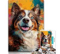 Jigsaw Puzzles for Adults 1000 Piece Australian Shepherd Teenager Jigsaw,Challenging Game Toys Wall Decoration Unique Birthday And Xmas Gifts (size 75x50cm)