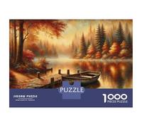 Jigsaw Puzzles for Adults 1000 Piece Autumn Lake Serenity Puzzle for Adults Relaxing Games Hand Speed Race Fun Activities at Home 52x38cm/1000pcs