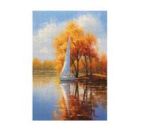 Jigsaw Puzzles for Adults 1000 Piece Autumn Large Puzzle Tree, Difficult Challenging Family Games for The Whole for Women, Wooden Jigsaws with Gift Box Packaging, Home Room Decor 75x50cm D-1724