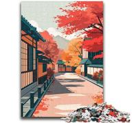 Jigsaw Puzzles for Adults 1000 Piece Autumn Street in Japan Puzzles for Adults,Stress Reliever Difficult Challenge Unique Home Decor And Gifts (50x75cm)