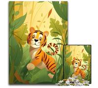 Jigsaw Puzzles for Adults 1000 Piece Baby Tiger in Jungle Puzzles for Adults Home Activity for Holidays Birthdays And Family Game Nights 1000 PCS(38x26cm)