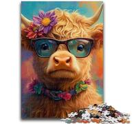Jigsaw Puzzles for Adults 1000 Piece Baby Yak Wearing Glasses Teenager Jigsaw,Relax Games Is Ideal As A Gift for The Whole Family (50x75cm)