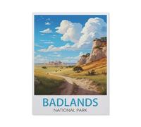 Jigsaw Puzzles for Adults 1000 Piece,Badlands National Park Vintage Travel Poster,Difficult Puzzle Perfect Educational Gift for Boys And Girls(38x26cm)-AL67