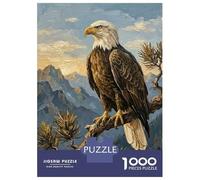 Jigsaw Puzzles for Adults 1000 Piece Bald Eagle Perched on A Branch Jigsaw Relax Games Wall Decoration Deal As Gifts for The Whole Family 52x38cm/1000pcs