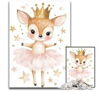 Jigsaw Puzzles for Adults 1000 Piece Ballerina Deer with Crown Challenging Puzzles Challenging Brain Teaser for Teenagers Family Game Night Fun 1000 PCS(75x50cm)