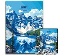 Jigsaw Puzzles for Adults 1000 Piece Banff National Park Poster Paper Jigsaw Puzzles for Adults Erfect for Home Decor Birthdays Holidays And Gifts 1000 PCS(38x26cm)