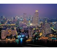 Jigsaw Puzzles For Adults 1000 Piece BANGKOK SKYLINE AT NIGHT GLOSSY Wooden Puzzles thailand decor hanging A207 Challenging Puzzles for Friends Family Wall Decor
