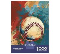 Jigsaw Puzzles for Adults 1000 Piece Baseball Splash Art Adult Jigsaw Relax Games Difficult Challenge Fun Activities at Home 38x26cm/1000pcs