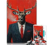 Jigsaw Puzzles for Adults 1000 Piece Basquiat Deer Adult Jigsaw,Decompressing Intellectual Educational Toy Birthday Gift (size 38x26cm)