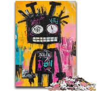 Jigsaw Puzzles for Adults 1000 Piece Basquiat-style Robot Puzzles for Teenagers,Educational Toy Funny Family Games Unique Home Decor (75x50cm)