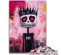 Jigsaw Puzzles for Adults 1000 Piece Basquiat-style Skeleton King for And from 14 Years And over Hands-on Game Christmas Game Gifts 50x75cm