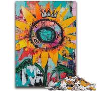 Jigsaw Puzzles for Adults 1000 Piece Basquiat-style Sunflowers Puzzles for Adults,Game Toys Every Piece Is Unique - Challenging Family Fun Game (75x50cm)