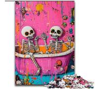 Jigsaw Puzzles for Adults 1000 Piece Bathroom Skeleton Brain Intelligence Challenge Addictive Toys Birthday Present, Gifts, Wall Art (size 26x38cm)