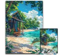 Jigsaw Puzzles for Adults 1000 Piece Beach House Retreat Paper Jigsaw Puzzles for Birthdays And Holidays 1000 PCS(38x26cm)